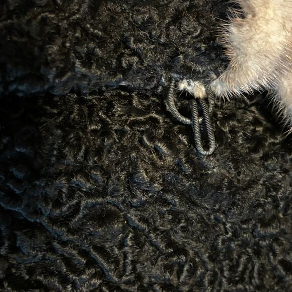 Vintage Renfrew Furs Persian Lamb Coat Black Curly Fur Mink Collar Calgary - Picture 9 of 11